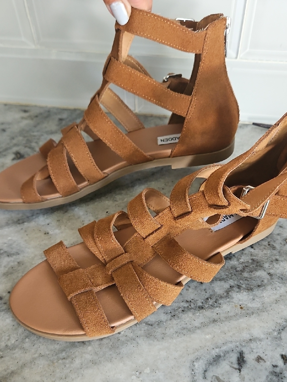 NWOT Steve Madden BROWN SUede DIver Gladiatot  sandals7.5